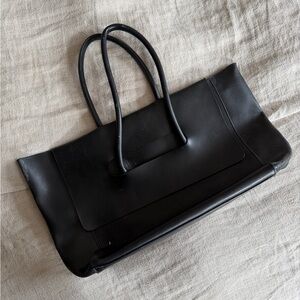 Black Leather Tote Bag